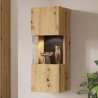 Azusa Wooden Display Cabinet Wall Hung In Artisan Oak
