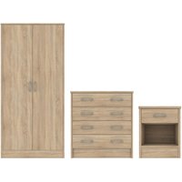 Babylon Wooden Bedroom Set With 2 Doors Wardrobe In Oak