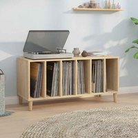 Baina 100cm Wooden Filing Cabinet With 6 Shelves And Oak Legs - Sonoma Oak