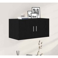 Baina 80cm Wall Hung Wooden Storage Cabinet With 2 Doors - Black Oak