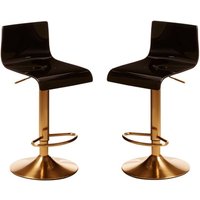 Baino Black Acrylic Bar Chairs With Gold Base In A Pair