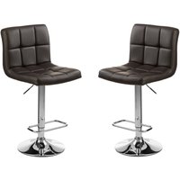 Baino Black Faux Leather Bar Chairs With Chrome Base In A Pair