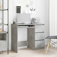 Baina Wooden Computer Desk With 3 Drawers - Concrete Grey