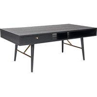 Baiona Wooden Coffee Table With 1 Drawer In Black Oak