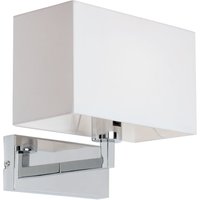 Baku Fabric Wall Light With Steel Frame In White
