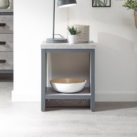 Balcombe Wooden Lamp Table In Grey