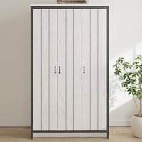 Balcombe Wooden Wardrobe With 3 Doors - White