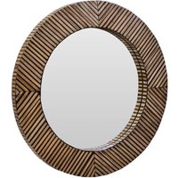 Baltimore Round Wall Mirror With Natural Wooden Frame