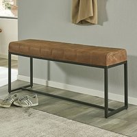 Baltimore Small Leather Hallway Seating Bench In Brown