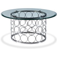 Balzac Clear Glass Coffee Table With Stainless Steel Base