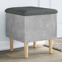 Barberton 42cm Wooden Hallway Storage Bench In Concrete Grey