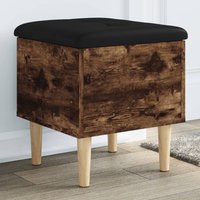 Barberton 42cm Wooden Hallway Storage Bench In Smoked Oak