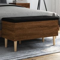 Barberton 82cm Wooden Hallway Storage Bench In Brown Oak