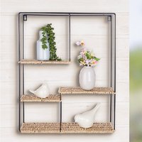 Barco Metal Shelving Unit With 3 Shelves in Black and Natural