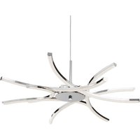 Bardot 6 Light Ceiling Pendant In Curved Chrome Arms Bardot 6 Light Ceiling Pendant In Curved Chrome Arms