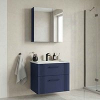 Bari Small Wooden Bathroom Furniture Set with 2 Doors 2 Drawers in Navy Blue