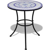 Barkla Mosaic Bistro Table In Blue And White