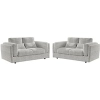 Barrie Fabric 3+2 Seater Sofa Set In Beige