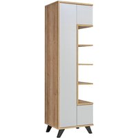Barrie Wooden Storage Cabinet Tall With 3 Doors In Matt Grey