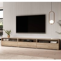Batavia Wooden TV Stand With 4 Flip Doors In San Remo Oak