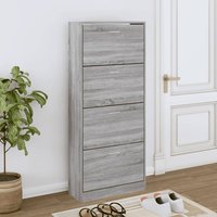 Oban Shoe Storage Cabinet With 4 Flaps In Grey Sonoma Oak