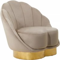 Bayfield Velvet Accent Chair With Gold Steel Base In Mink