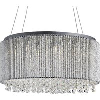 Beatty 8 Light Pendant In Chrome With Crystal Buttons Beatty 8 Light Pendant In Chrome With Crystal Buttons