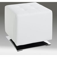 Beckley Leather Stool In Chrome White