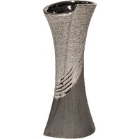 Belcourt Large Ceramic Decorative Vase In Grey And Silver