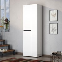 Belfort High Gloss Wardrobe 3 Doors In White And Slate Grey