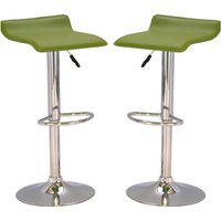 Furniture in Fashion Enjoy 59% Discount on Belita Green PVC Bar Stools with Chrome Base Pair