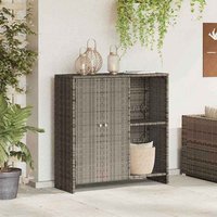 Bellport Rattan Storage Cabinet With 2 Doors In Grey