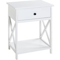 Bellvue Wooden 1 Drawer End Table With Shelf In White