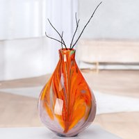 Belmora Large Glass Vase In Orange