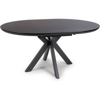 Beloit Wooden Round Extending Dining Table In Ash Black