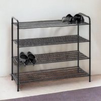 Bemidji Metal Shoe Rack With 4 Shelves In Black