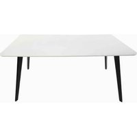 Benecia Large Wooden Dining Table in White and Black
