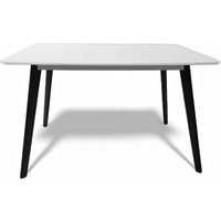 Benecia Small Wooden Dining Table in White and Black