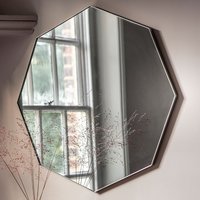 Benton Octagon Wall Mirror With Silver Metal Frame