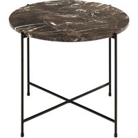 Berlin Marble Side Table Large With Metal Legs In Brown