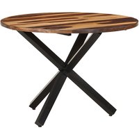 Bevis Round Small Acacia Wood Dining Table In Natural Grains
