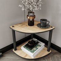 Bexen Coner Wooden Side Table in Oak