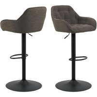 Bilbao Taupe Fabric Bar Stools With Black Base In Pair