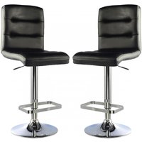 Billings Black PU Leather Bar Chairs In Pair