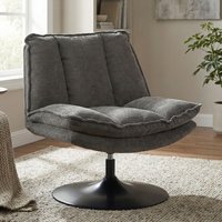 Birex Fabric Accent Chair with Metal Base in Grey