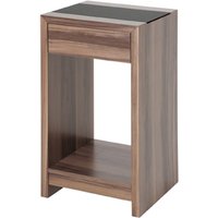 Bisbee Tall Wooden Side Table In Walnut