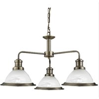 Bistro Ceiling Light In Antique Brass With 3 Lights Bistro Ceiling Light In Antique Brass With 3 Lights