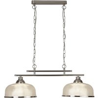 Bistro II 2 Light Ceiling Bar In Satin Silver Bistro II 2 Light Ceiling Bar In Satin Silver