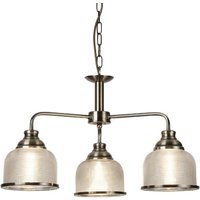 Bistro II 3 Light Pendant In Antique Brass And Halophane Glass Bistro II 3 Light Pendant In Antique Brass And Halophane Glass