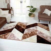 Blazon Polyester 60x110cm 3D Carved Rug In Natural